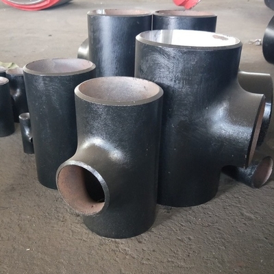 سه راهی فولاد کربنی DIN2615 Sch20 Sch10 Dn15-Dn1200 STD نقاشی مشکی