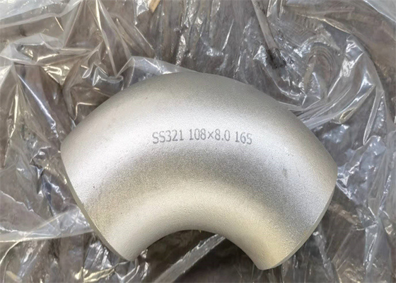Sch 40 بدون درز لوله فولادی زانویی 304L SS321 90 درجه LR جوش داده شده