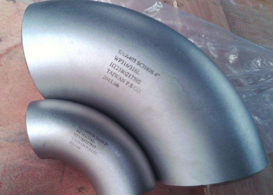 ASTM A403 WP304 6 اینچی فولاد ضد زنگ زانویی 90 درجه SCH20